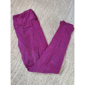 Lularoe One Size Blue and Pink One Size Leggings